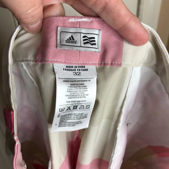 Adidas Men's Flat Front Plaid Golf Shorts Pink/Beige/White ~ Size 32 - Picture 4 of 4